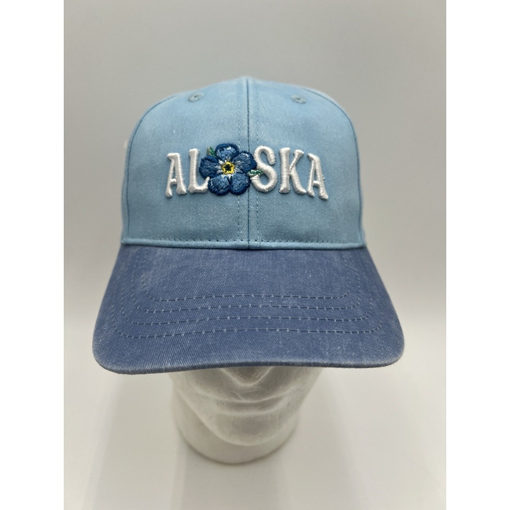 Alaska Outpost Blue Forget-Me-Not Flower Snapback‎ Hat OSFM NWOT
